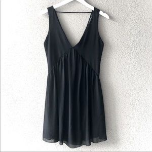 Honey Punch Black Dress — Breezy SemiSheer Summer — V Neck — Small